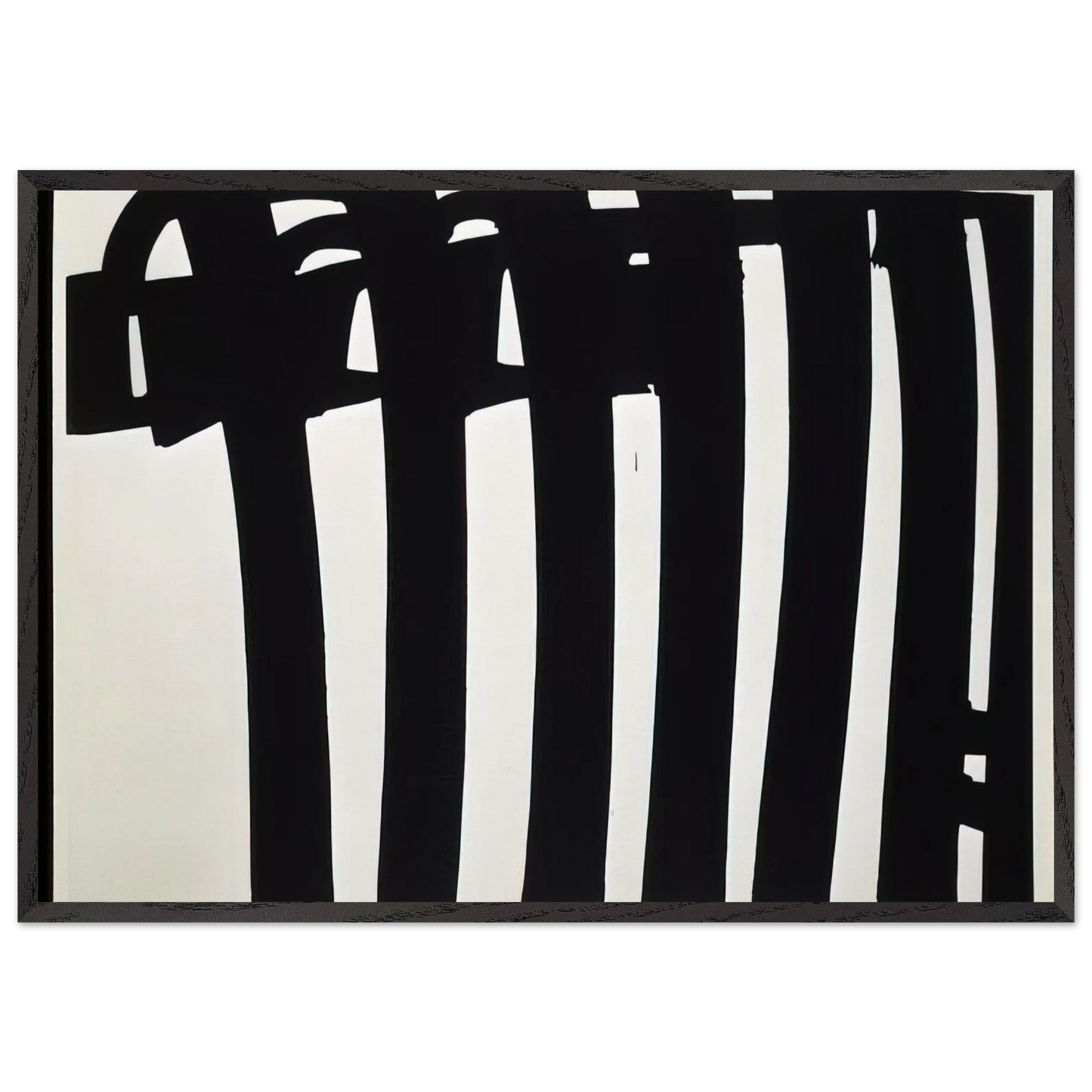 Peinture 202 x 327 cm 17 janvier 1970 - 1970 - Pierre Soulages Framed Art Print – Black Wooden Frame - Default Title - -Framed Art Print