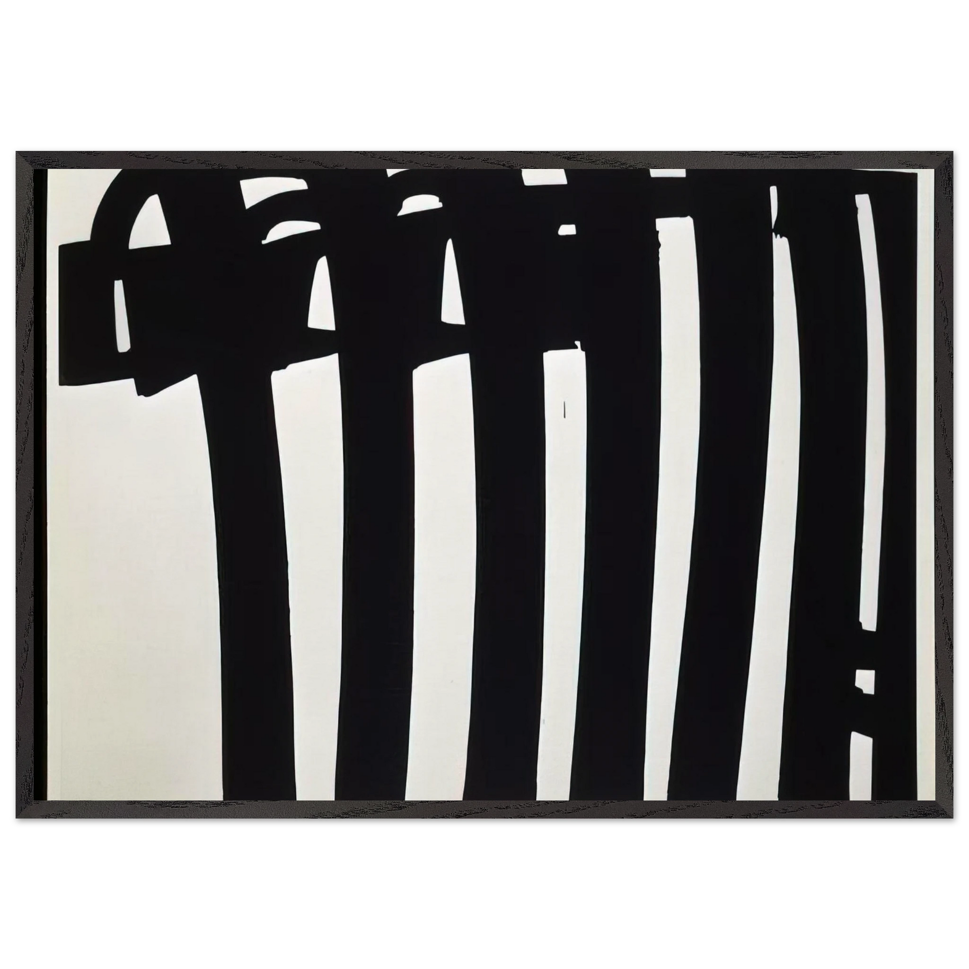 Peinture 202 x 327 cm 17 janvier 1970 - 1970 - Pierre Soulages Framed Art Print – Black Wooden Frame - Default Title - -Framed Art Print