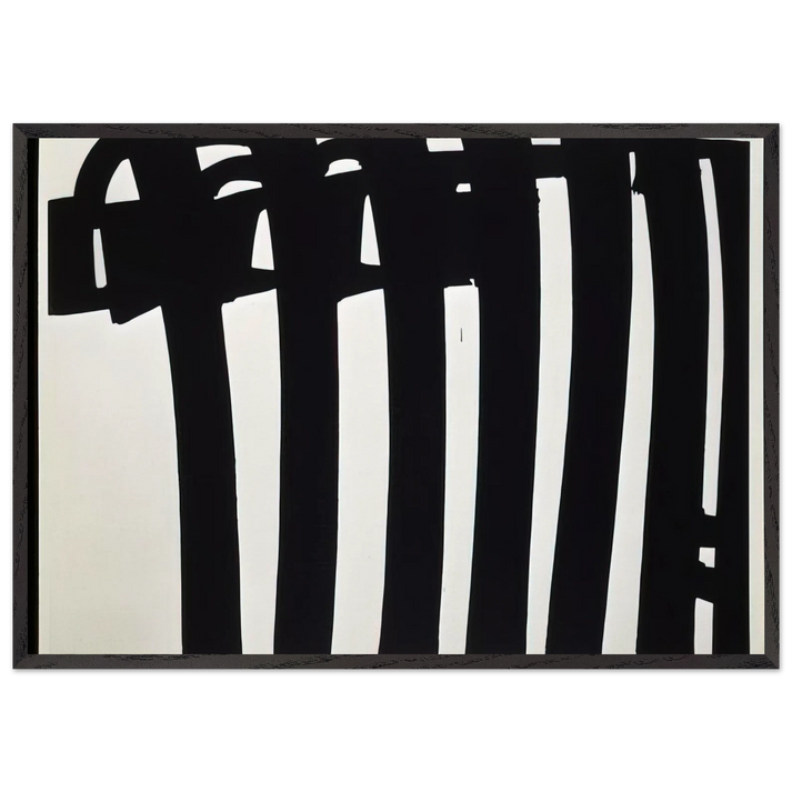 Peinture 202 x 327 cm 17 janvier 1970 - 1970 - Pierre Soulages 70x100 cm / 28x40 inches Framed Art Print – Black Wooden Frame