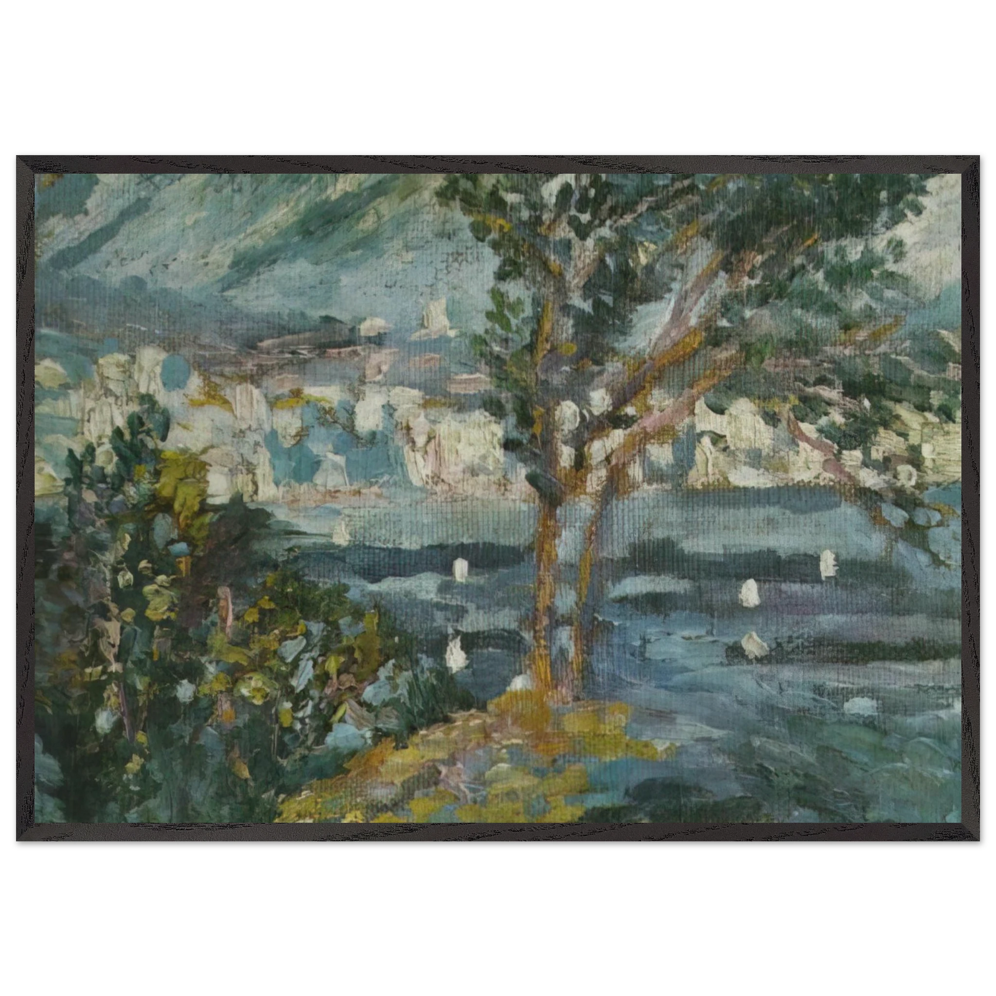 LANDSCAPE CADAQUES 1920 - Salvador Dali Framed Art Print – Black Wooden Frame - Default Title - -Framed Art Print