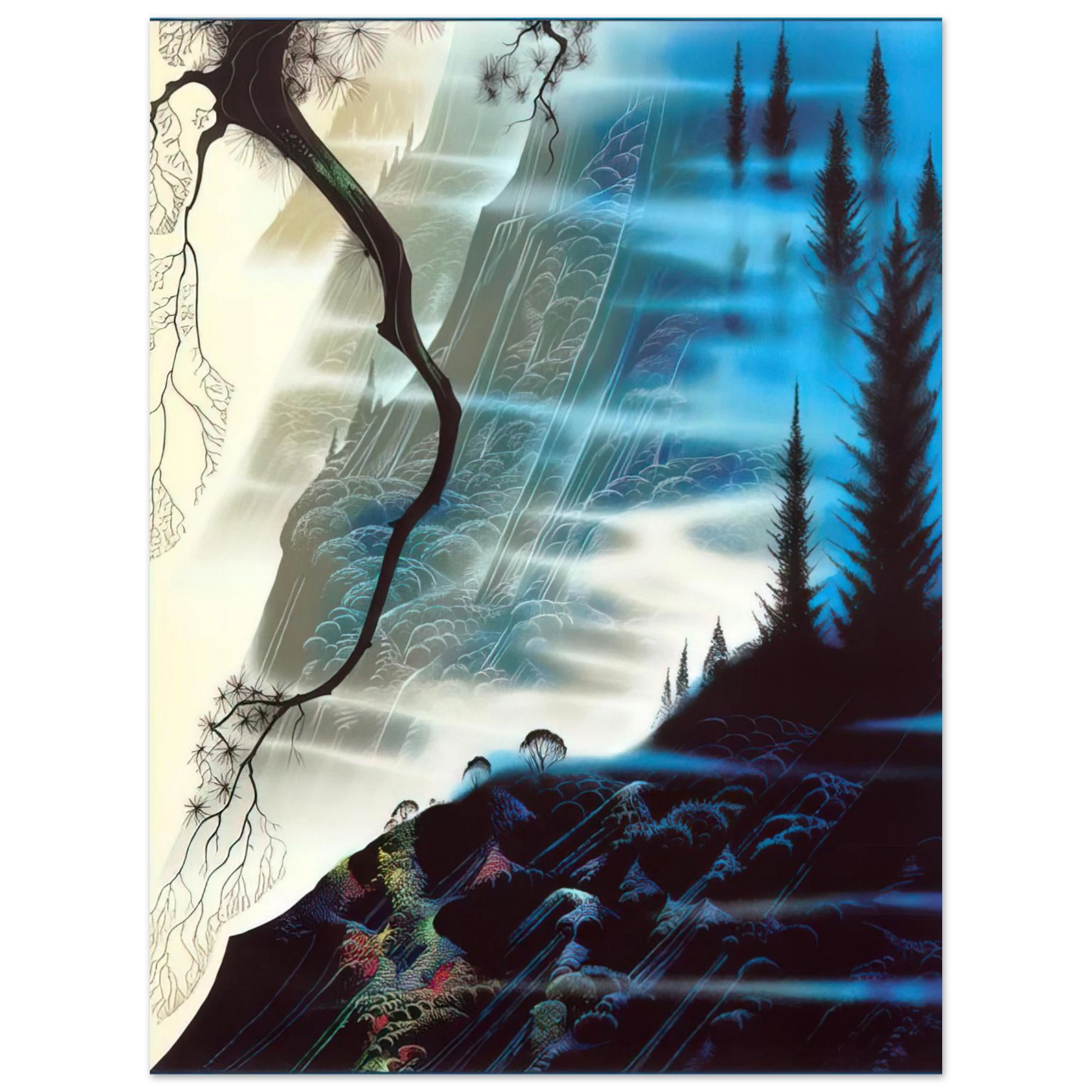 Eyvind Earle - Sea Cliffs and Redwoods Fine Art Poster - Default Title