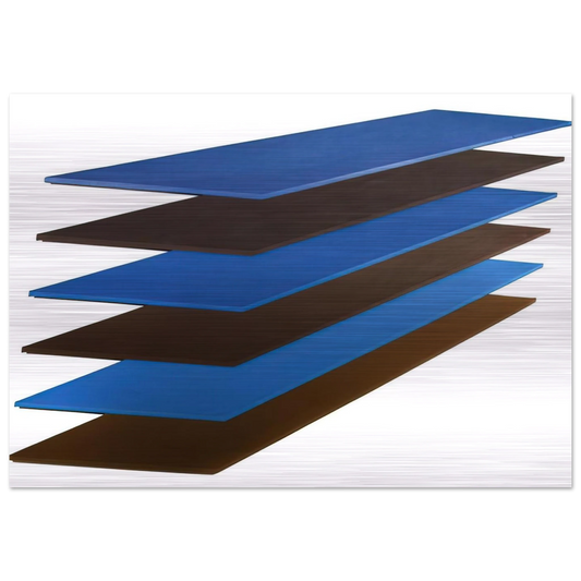 Brown and Blue Plank - 1968 - Thomas Downing Brushed Aluminum Print - 70x100 cm / 28x40 inches | Thomas Downing Aluminum Print | Thomas Downing Prints