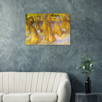 Sheaves of Wheat - Vincent van Gogh Brushed Aluminum Print - 70x100 cm / 28x40 inches | Vincent van Gogh Aluminum Print | Vincent van Gogh Prints