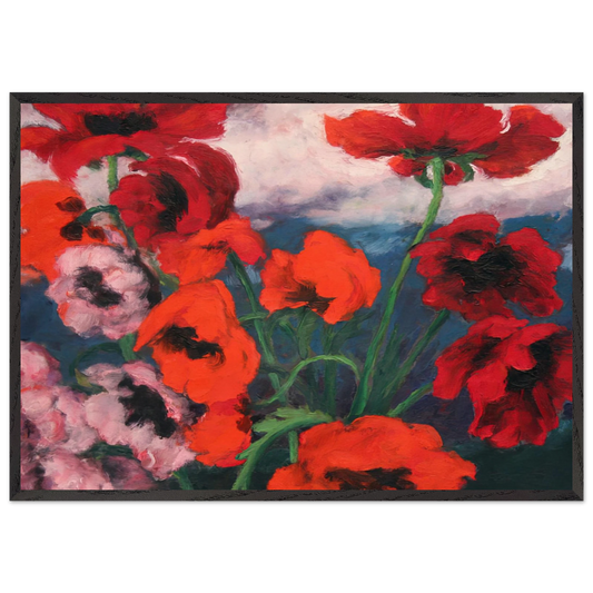 Large Poppies - Emil Nolde Framed Art Print – Black Wooden Frame - Default Title - -Framed Art Print