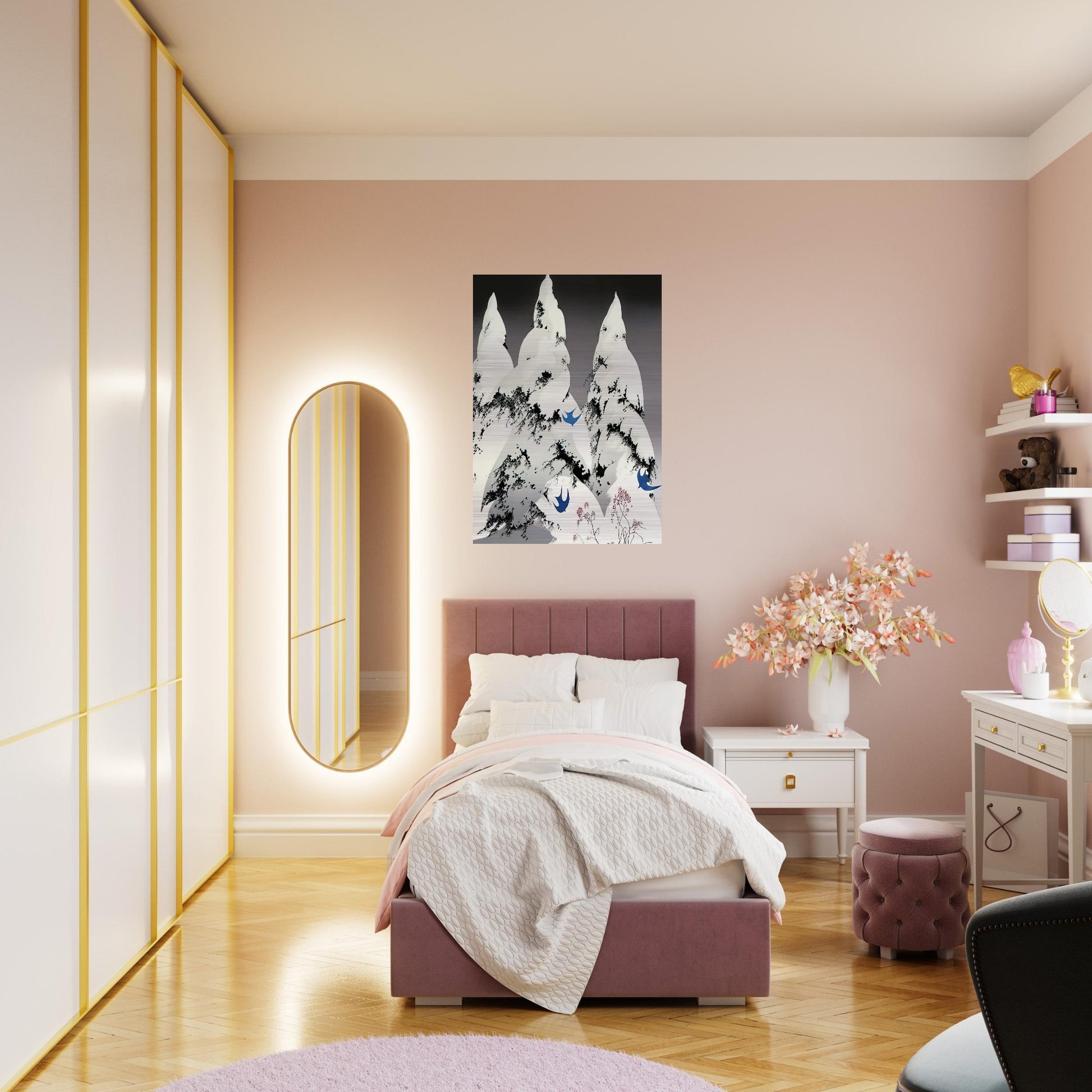 Winter Pine - Eyvind Earle Brushed Aluminum Print - 70x100 cm / 28x40 inches | Eyvind Earle Aluminum Print | Eyvind Earle Prints