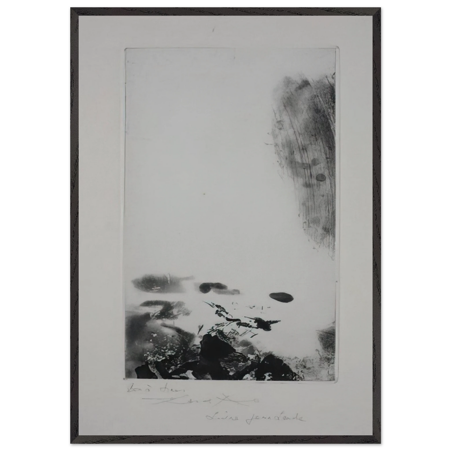 WAITING FOR A HOLIDAY 1974 - Zao Wou-Ki Framed Art Print – Black Wooden Frame - Default Title - -Framed Art Print