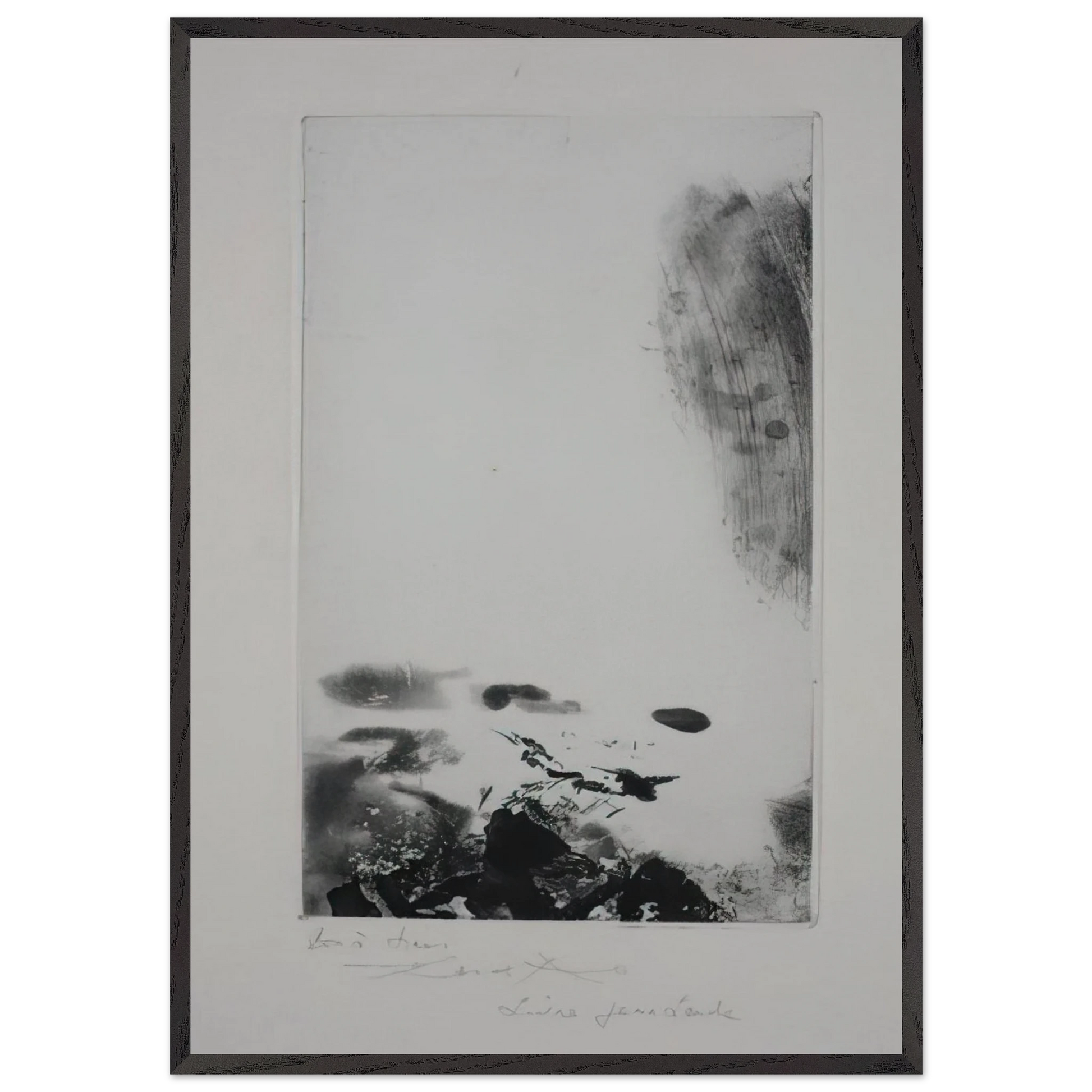 WAITING FOR A HOLIDAY 1974 - Zao Wou-Ki Framed Art Print – Black Wooden Frame - Default Title - -Framed Art Print