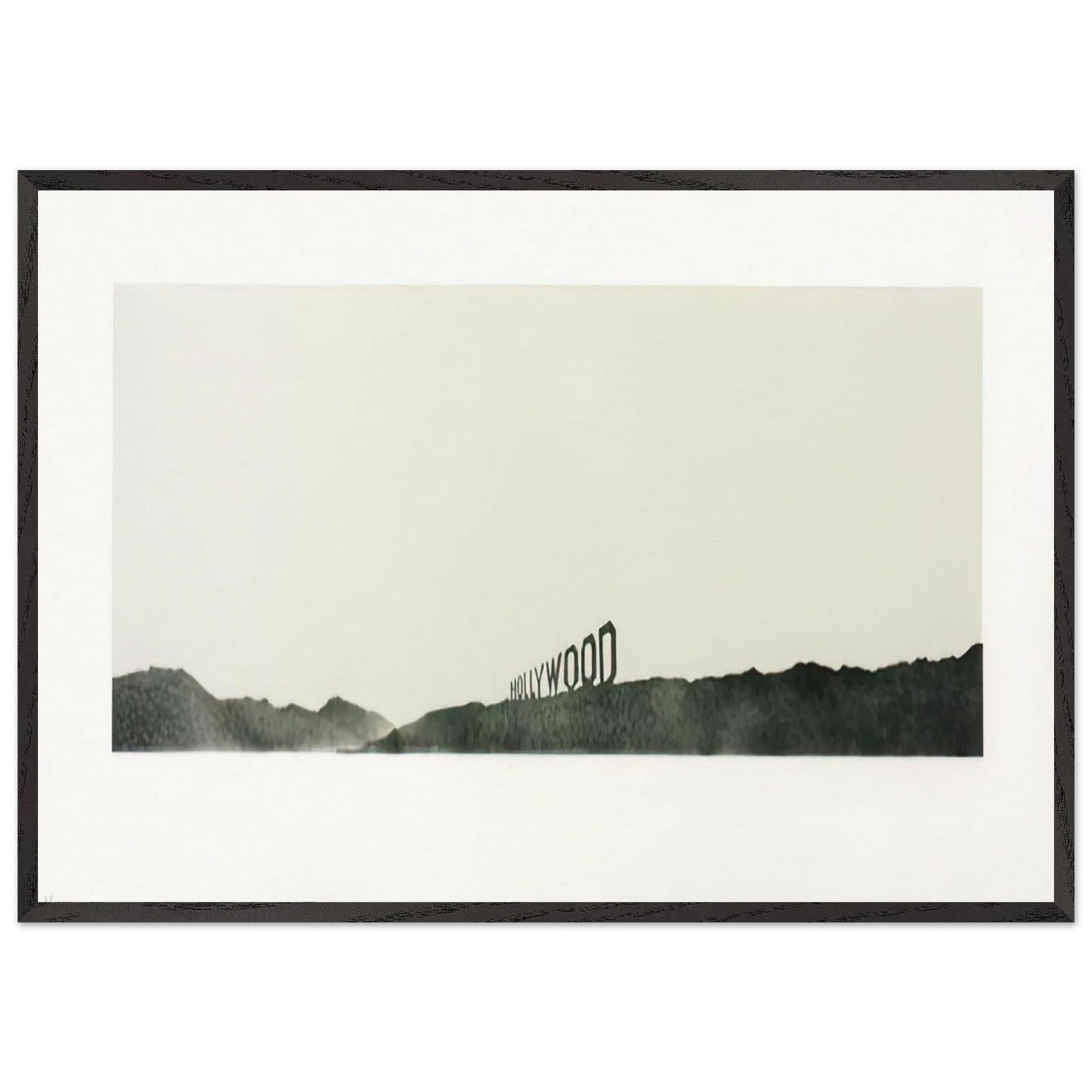 HOLLYWOOD 1969 - Edward Ruscha Framed Art Print – Black Wooden Frame - Default Title - -Framed Art Print