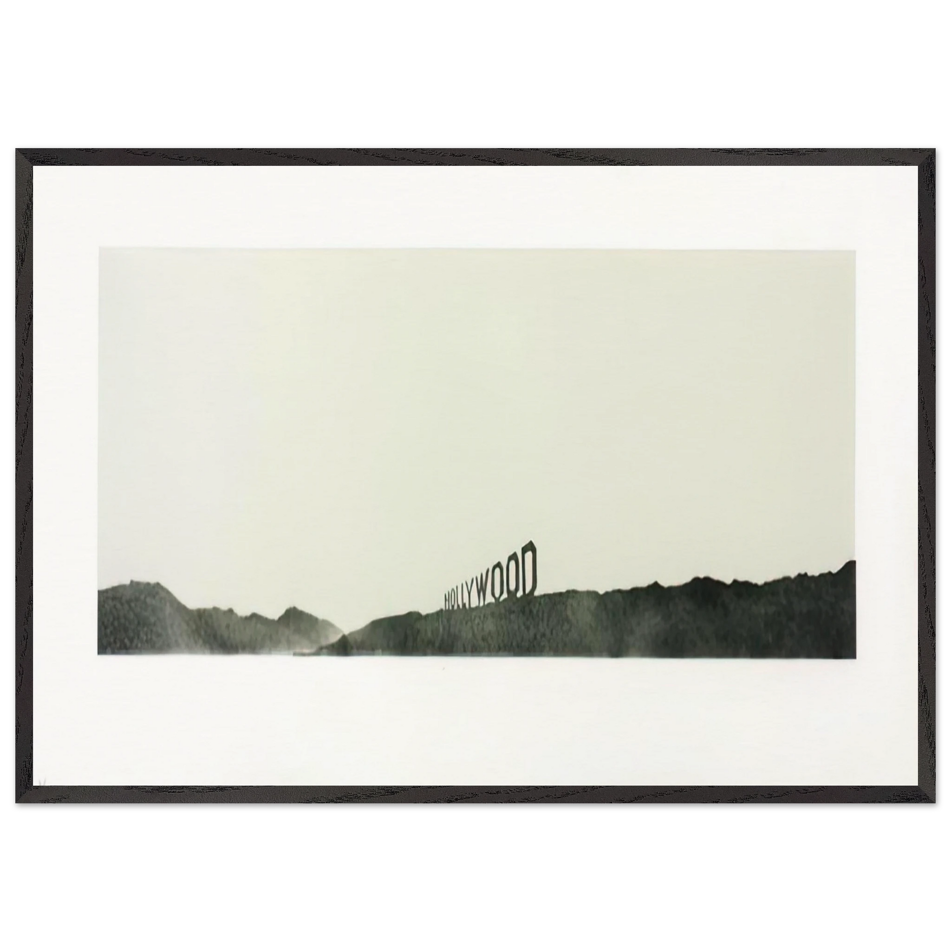 HOLLYWOOD 1969 - Edward Ruscha Framed Art Print – Black Wooden Frame - Default Title - -Framed Art Print