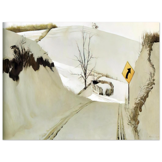 Andrew Wyeth - RING ROAD Wall Art - 21x29.7 cm / 8x12" - Fine Art Poster - -