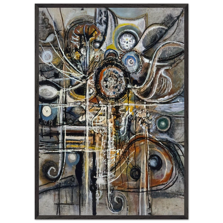 The Center - 1943 - Richard Pousette-Dart 70x100 cm / 28x40 inches Framed Art Print – Black Wooden Frame