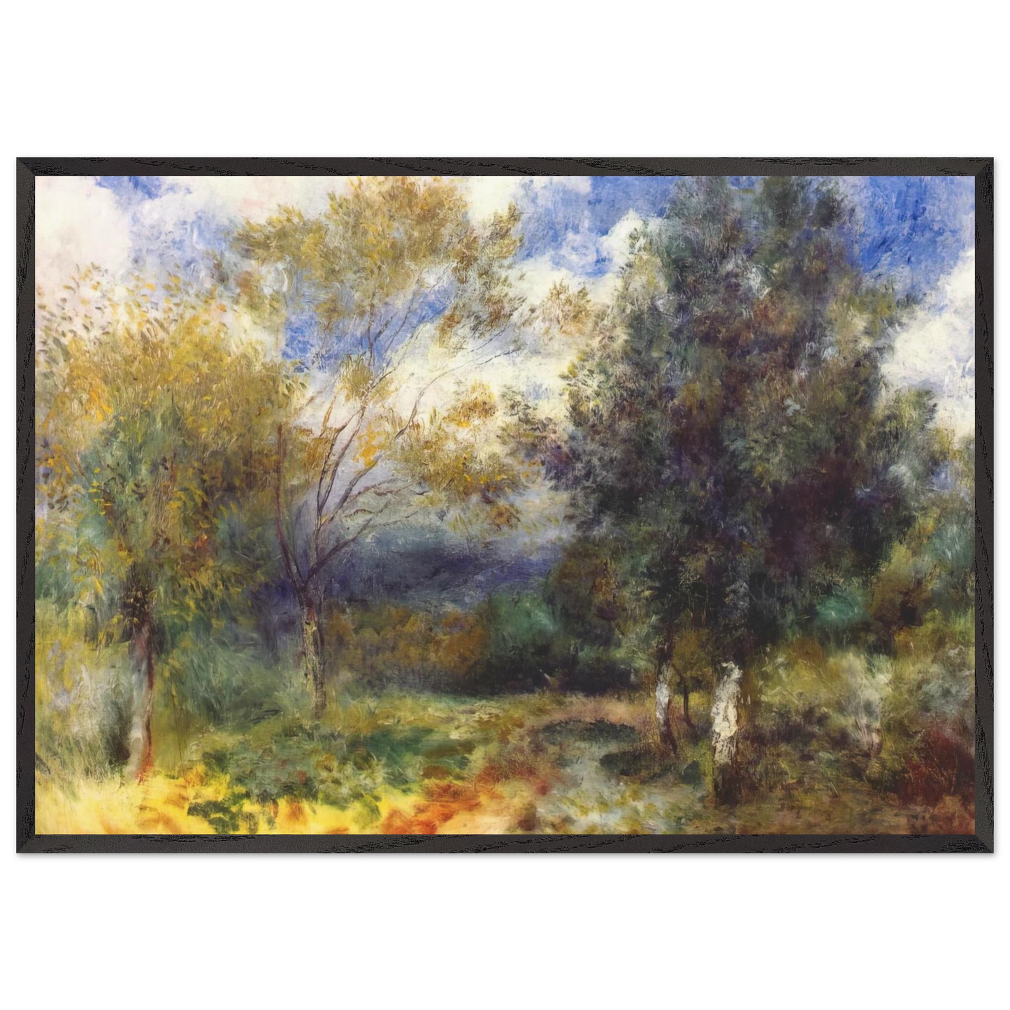 Landscape in the Sun - Pierre-Auguste Renoir Framed Art Print – Black Wooden Frame - Default Title - -Framed Art Print