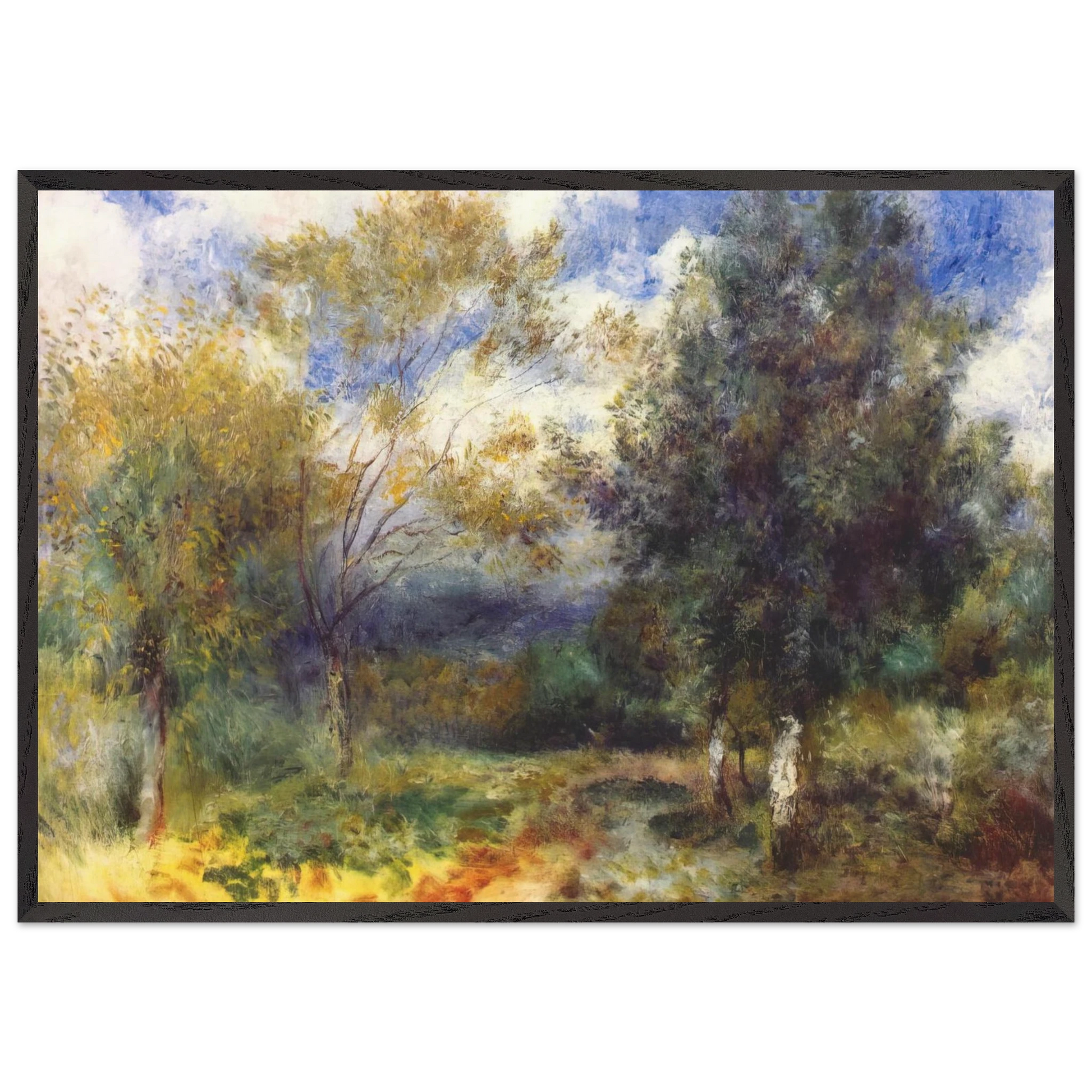 Landscape in the Sun - Pierre-Auguste Renoir Framed Art Print – Black Wooden Frame - Default Title - -Framed Art Print