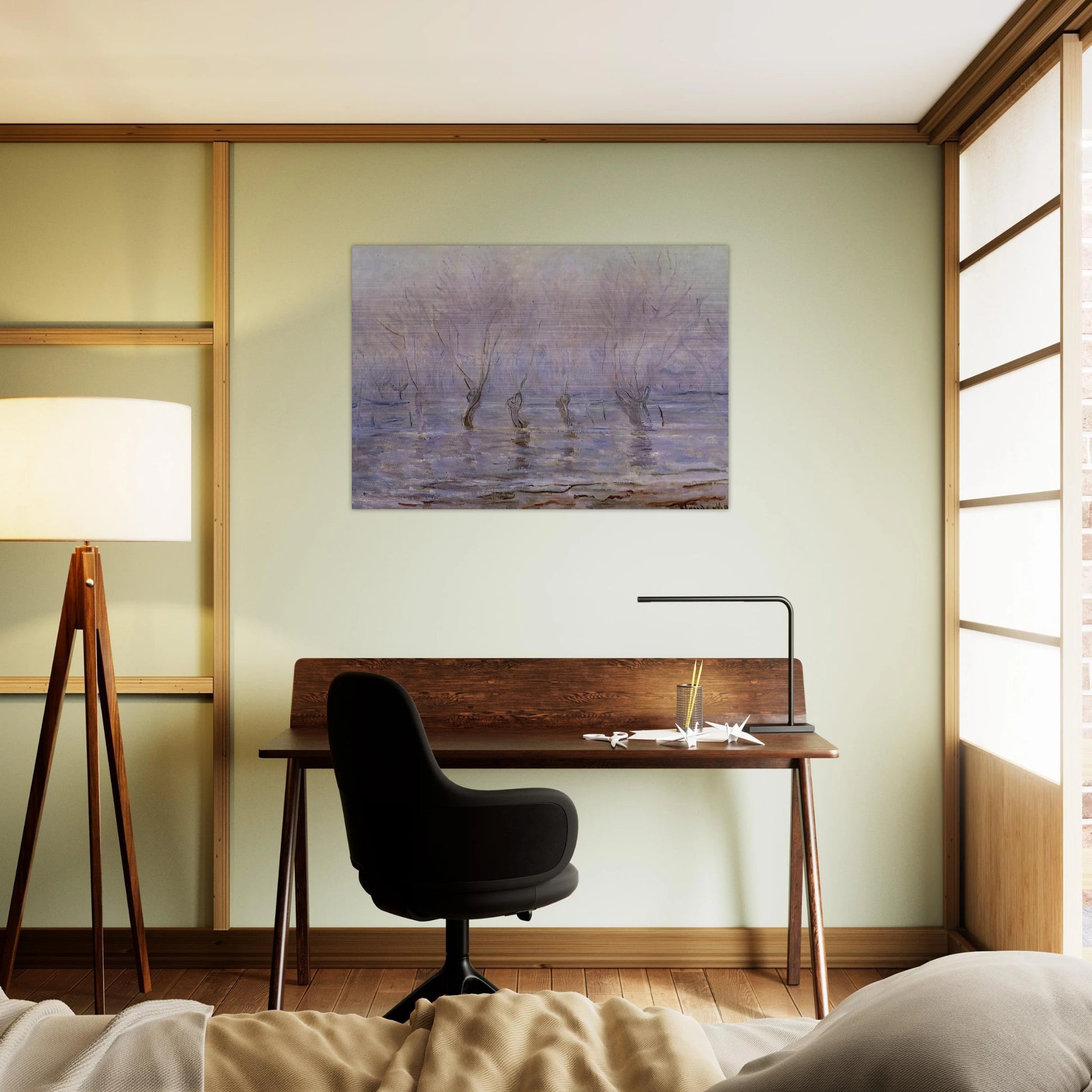 Flood at Giverny - claude monet Brushed Aluminum Print - 70x100 cm / 28x40 inches | claude monet Aluminum Print | claude monet Prints