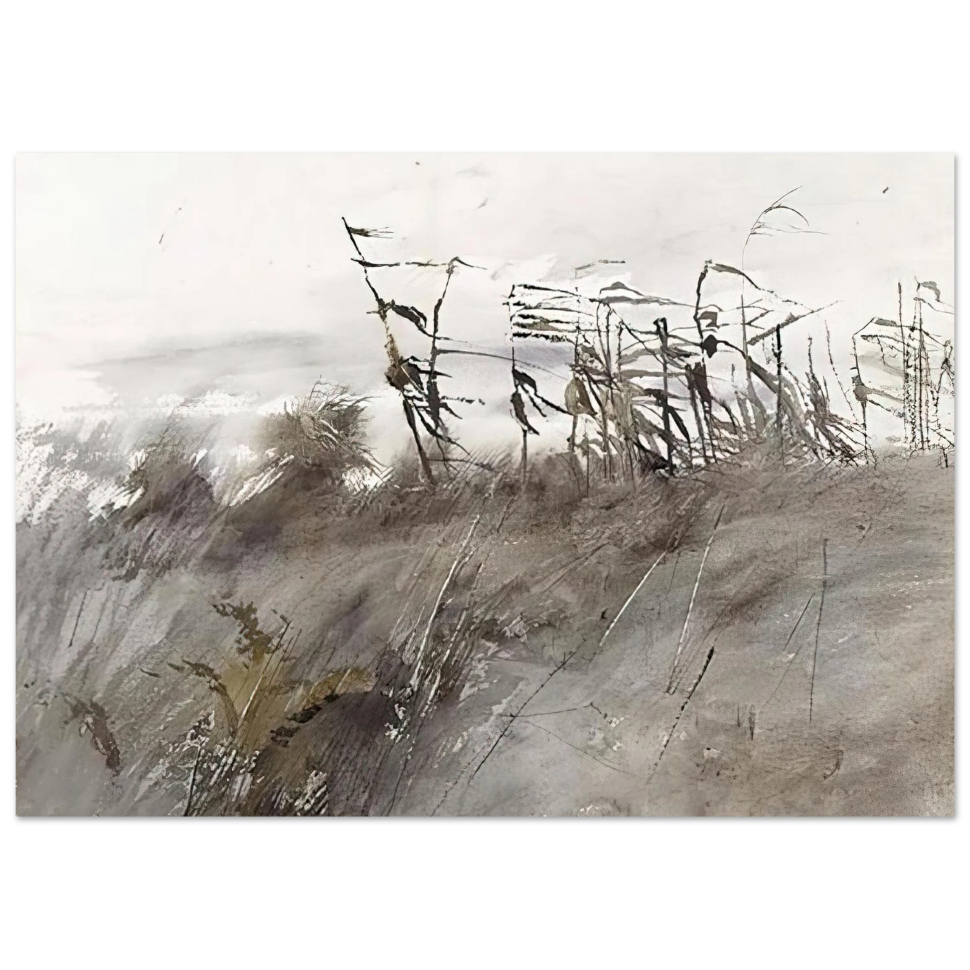 Andrew Wyeth - NOVEMBER FIRST 1950 Wall Art - 60x80 cm / 24x32 inches - Premium Wooden Framed Poster With Fine Art Paper - Wood frame