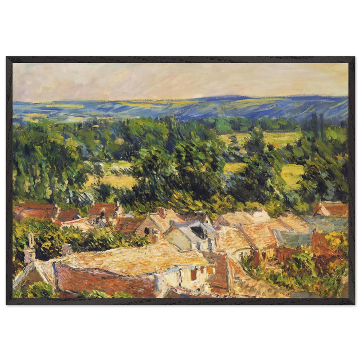 View on village of Giverny - claude monet 70x100 cm / 28x40 inches Framed Art Print – Black Wooden Frame