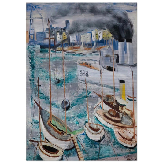 MARSEILLE PORT 1 - Moise Kisling Brushed Aluminum Print - 70x100 cm / 28x40 inches | Moise Kisling Aluminum Print | Moise Kisling Prints