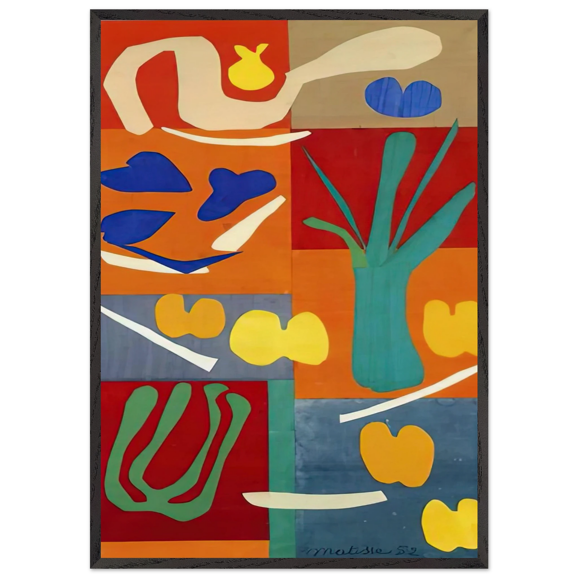 VEGETABLES 1952 - Henri Matisse Framed Art Print – Black Wooden Frame - Default Title - -Framed Art Print