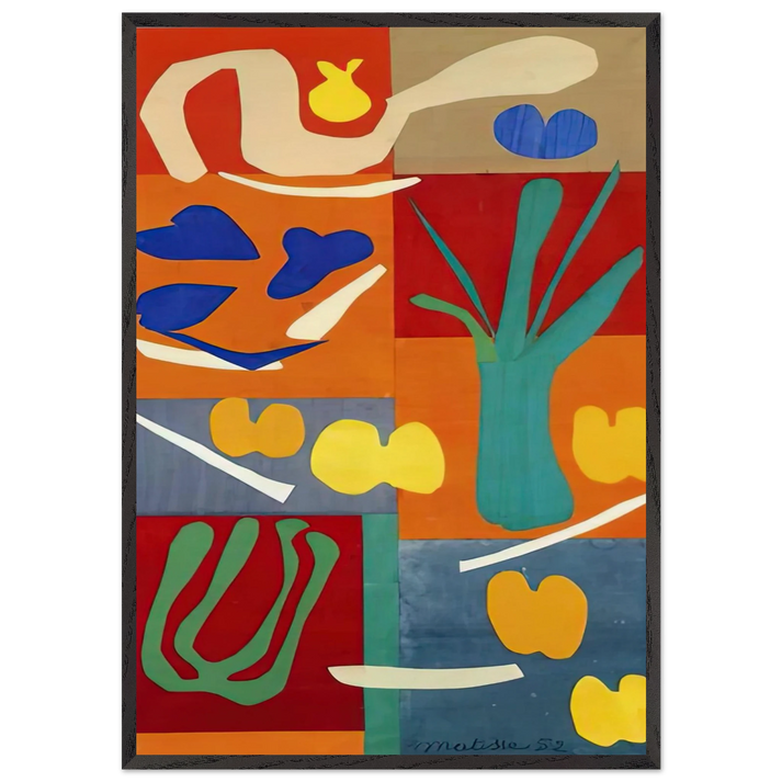 VEGETABLES 1952 - Henri Matisse 70x100 cm / 28x40 inches Framed Art Print – Black Wooden Frame
