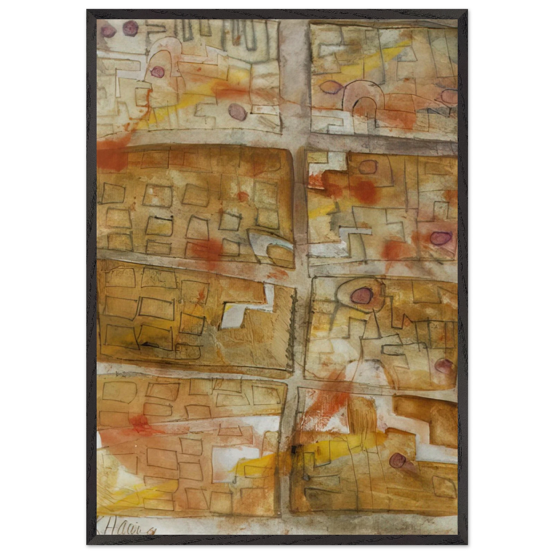 UNTITLED 1978 3 N2 - Keith Haring Framed Art Print – Black Wooden Frame - Default Title - -Framed Art Print