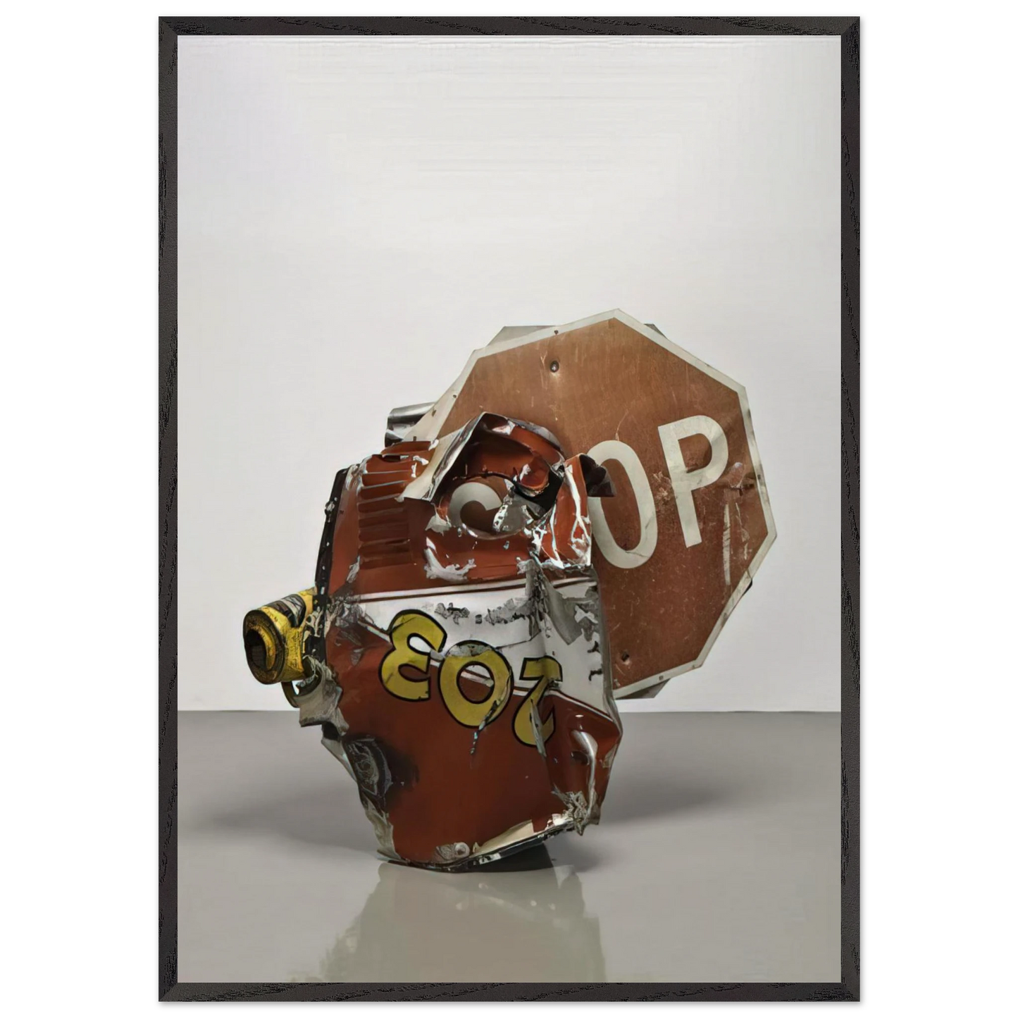 STOP SIDE EARLY WINTER GLUT 1987 - Robert Rauschenberg Framed Art Print – Black Wooden Frame - Default Title - -Framed Art Print