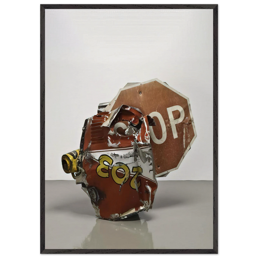 STOP SIDE EARLY WINTER GLUT 1987 - Robert Rauschenberg Framed Art Print – Black Wooden Frame - Default Title - -Framed Art Print