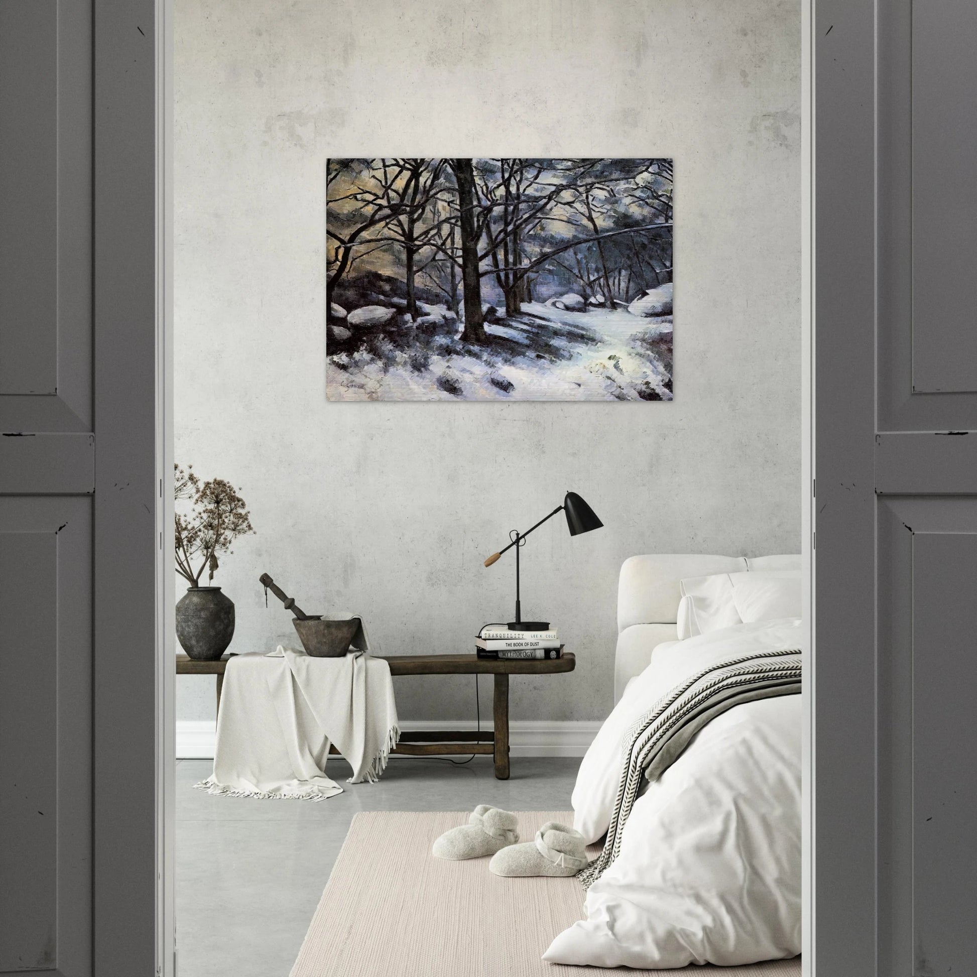 Melting Snow. Fontainbleau - Paul Cézanne Brushed Aluminum Print - 70x100 cm / 28x40 inches | Paul Cézanne Aluminum Print | Paul Cézanne Prints