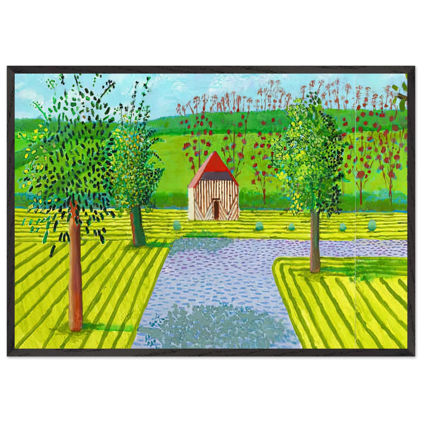 David Hockney N24 - David Hockney 70x100 cm / 28x40 inches Framed Art Print – Black Wooden Frame | David Hockney Art | Artwork by David Hockney