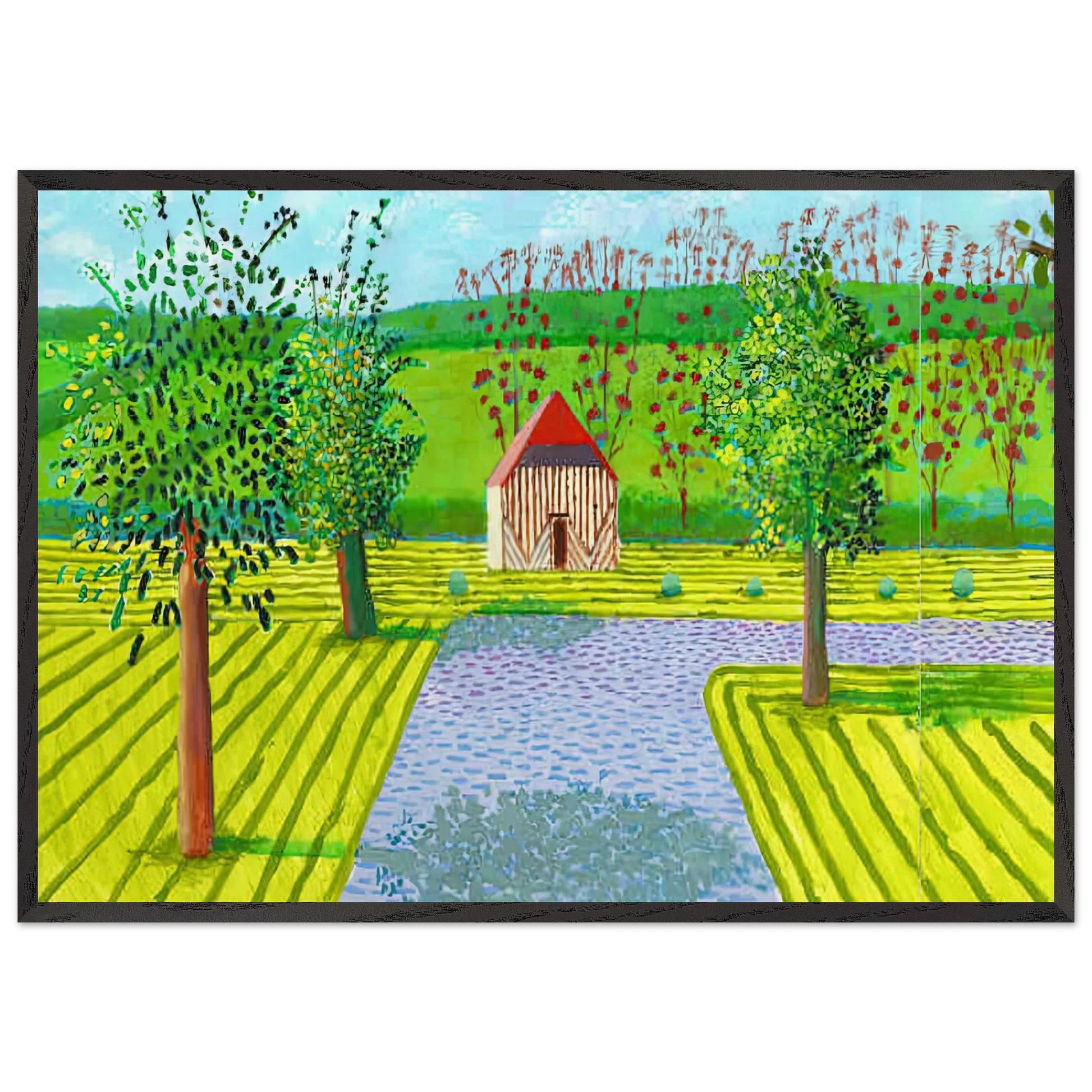 David Hockney N24 - David Hockney 70x100 cm / 28x40 inches Framed Art Print – Black Wooden Frame | David Hockney Art | Artwork by David Hockney
