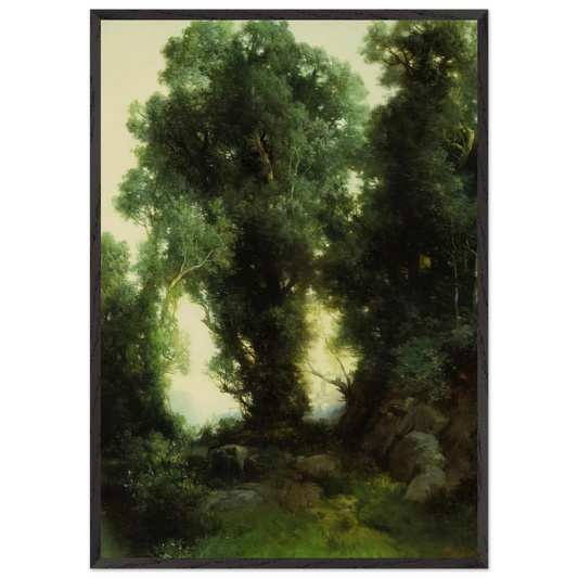 The Bathing Hole - Thomas Moran Framed Art Print – Black Wooden Frame - Default Title - -Framed Art Print