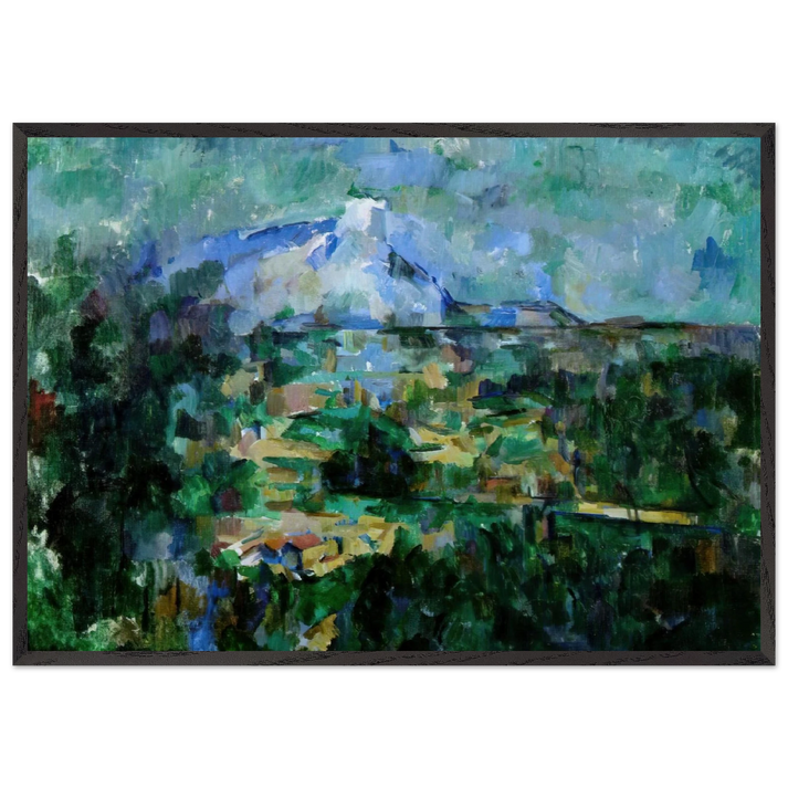 Montagne Sainte-Victoire from Lauves - Paul Cezanne 70x100 cm / 28x40 inches Framed Art Print – Black Wooden Frame