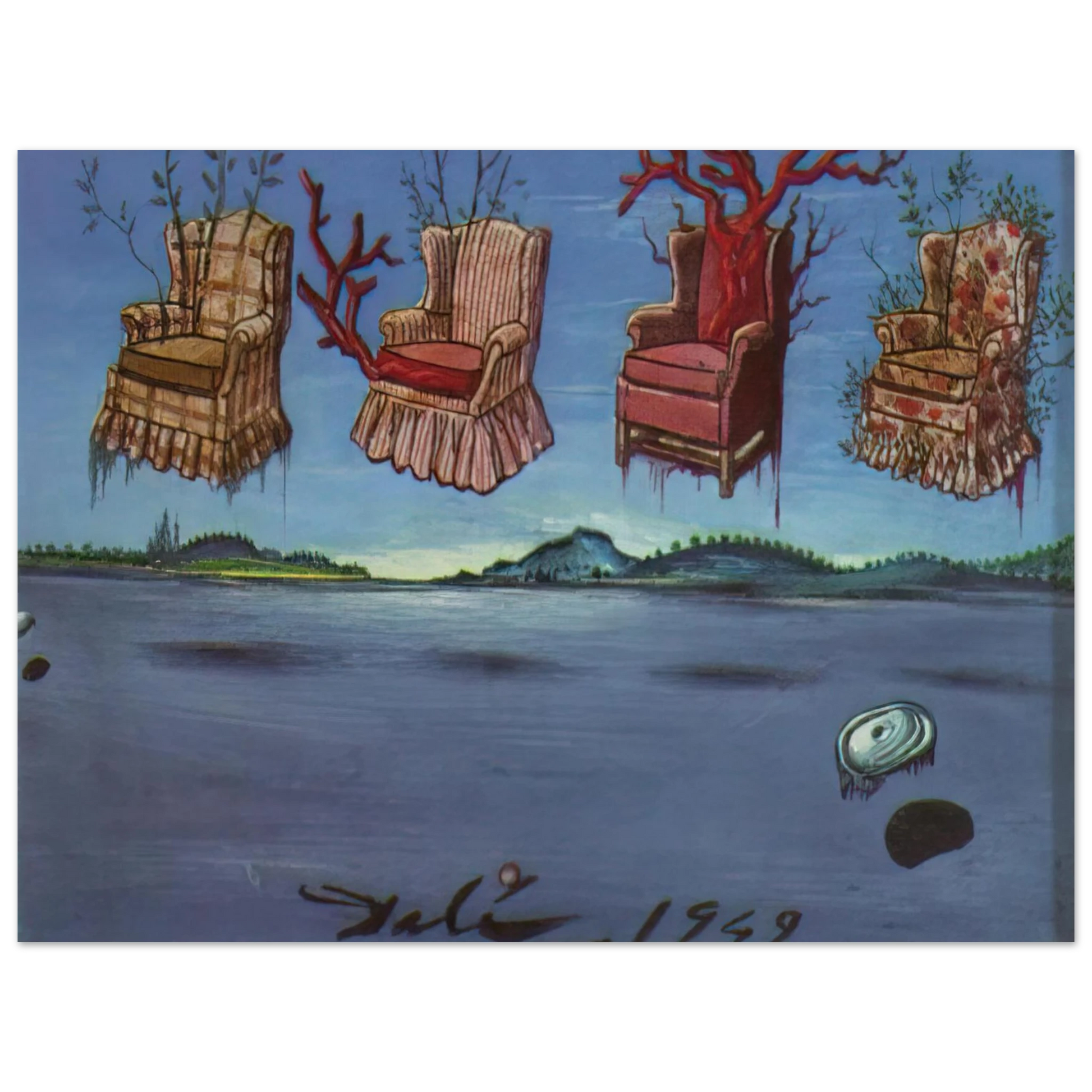 Salvador Dali - FOUR ARMCHAIRS IN THE SKY Fine Art Poster - Default Title