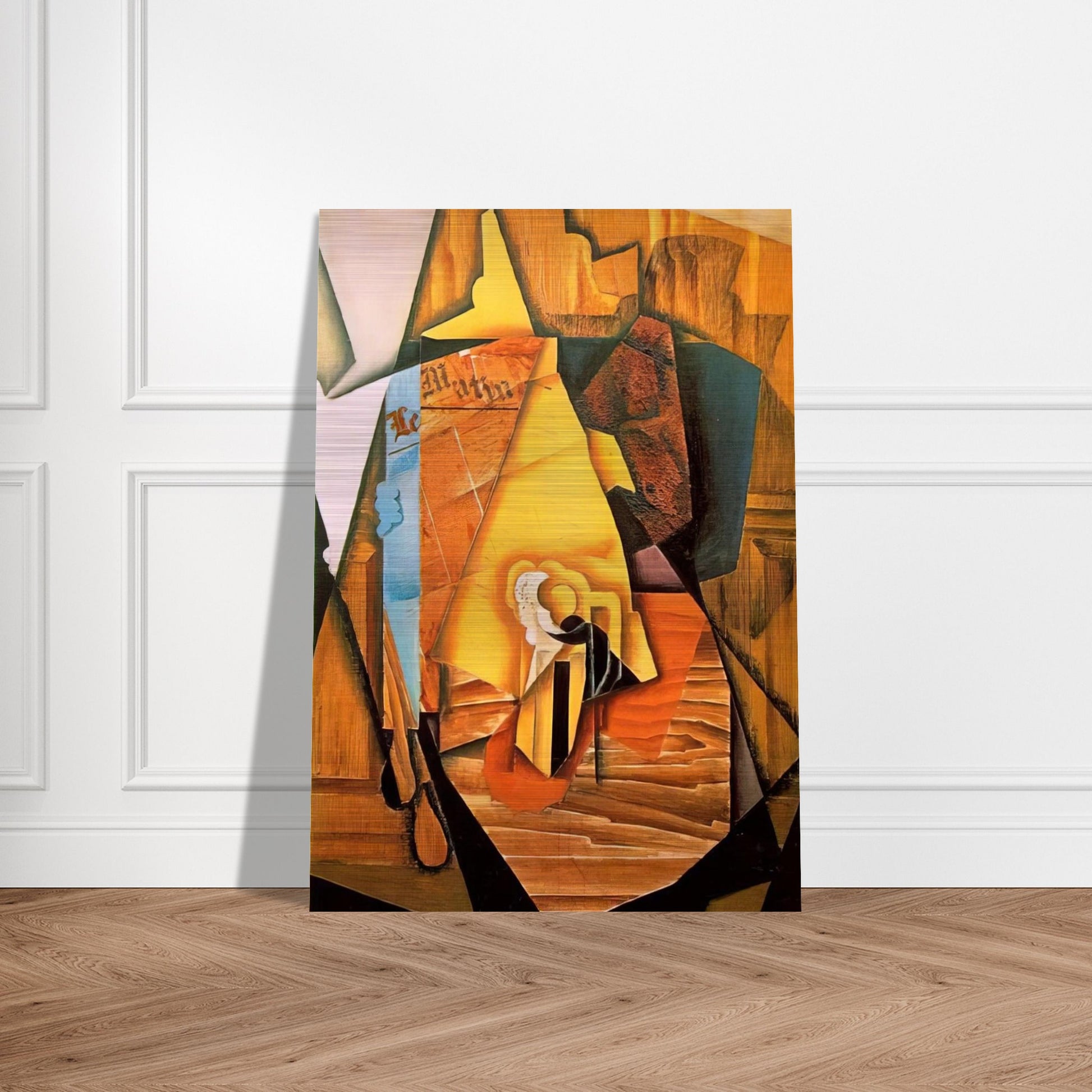 A MAN IN A CAFE 1914 - Juan Gris Brushed Aluminum Print - 70x100 cm / 28x40 inches | Juan Gris Aluminum Print | Juan Gris Prints