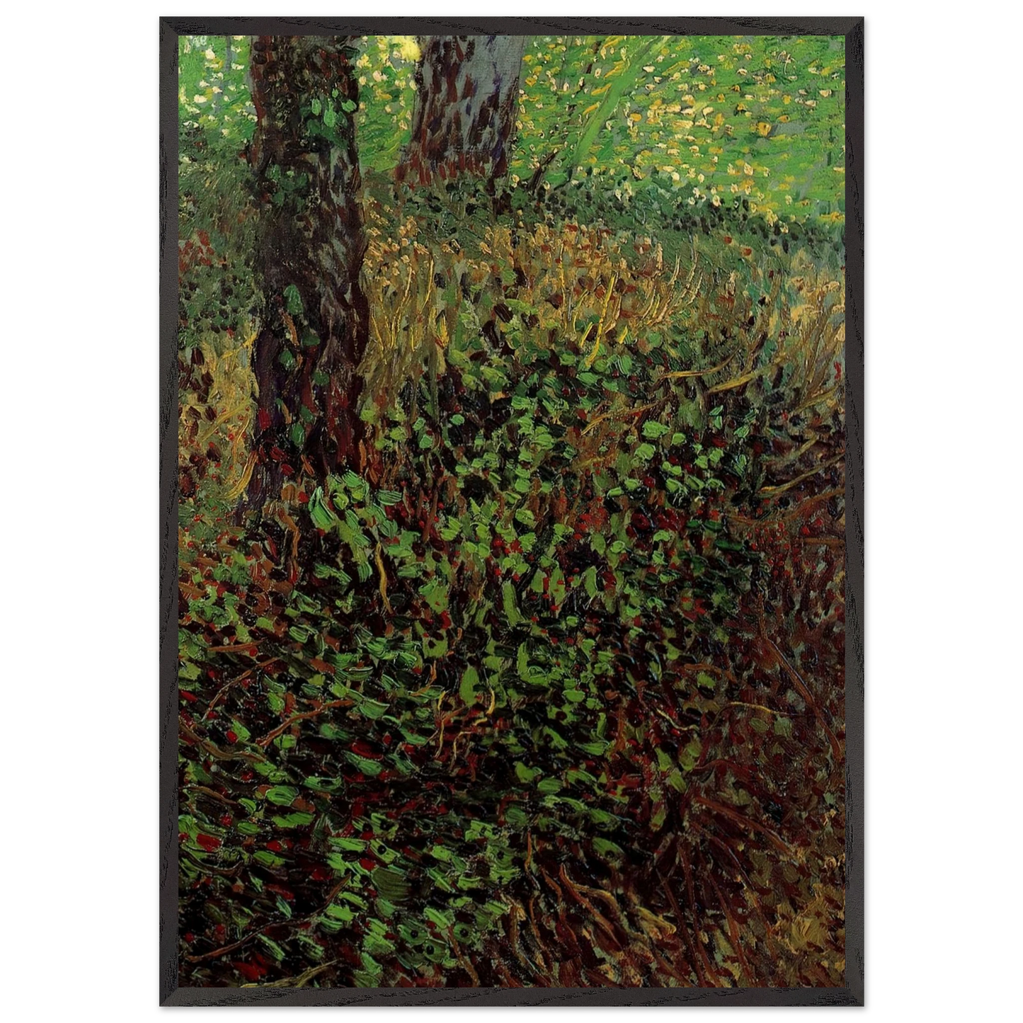 Undergrowth - Vincent van Gogh Framed Art Print – Black Wooden Frame - Default Title - -Framed Art Print