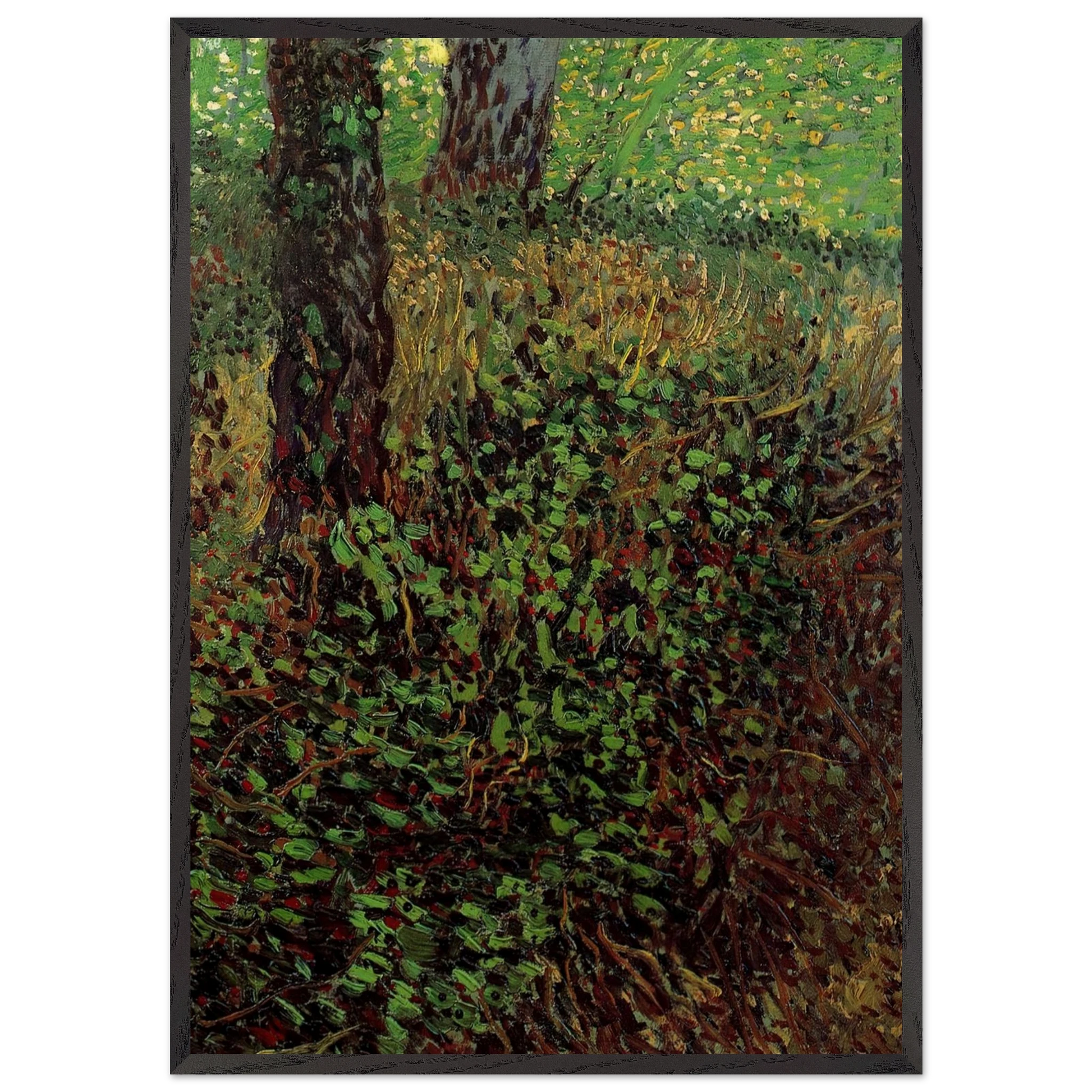 Undergrowth - Vincent van Gogh Framed Art Print – Black Wooden Frame - Default Title - -Framed Art Print