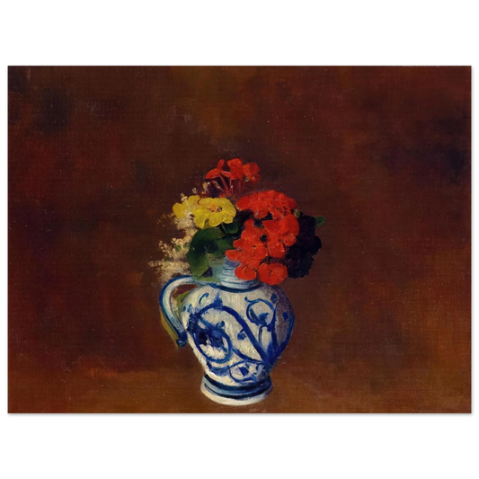 Odilon Redon - GERANIUMS AND OTHER FLOWERS IN A STONEWARE VASE Fine Art Poster - Default Title