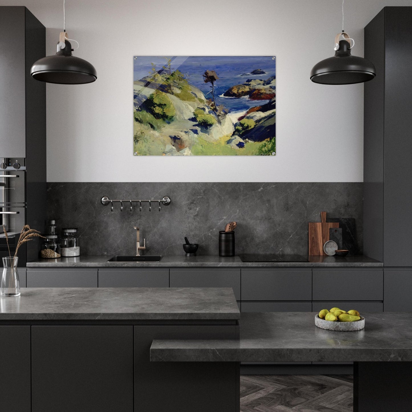 Monhegan Landscape - Edward Hopper Acrylic Print - 70x100 cm / 28x40″ inches | Edward Hopper Wall Art | Edward Hopper Prints