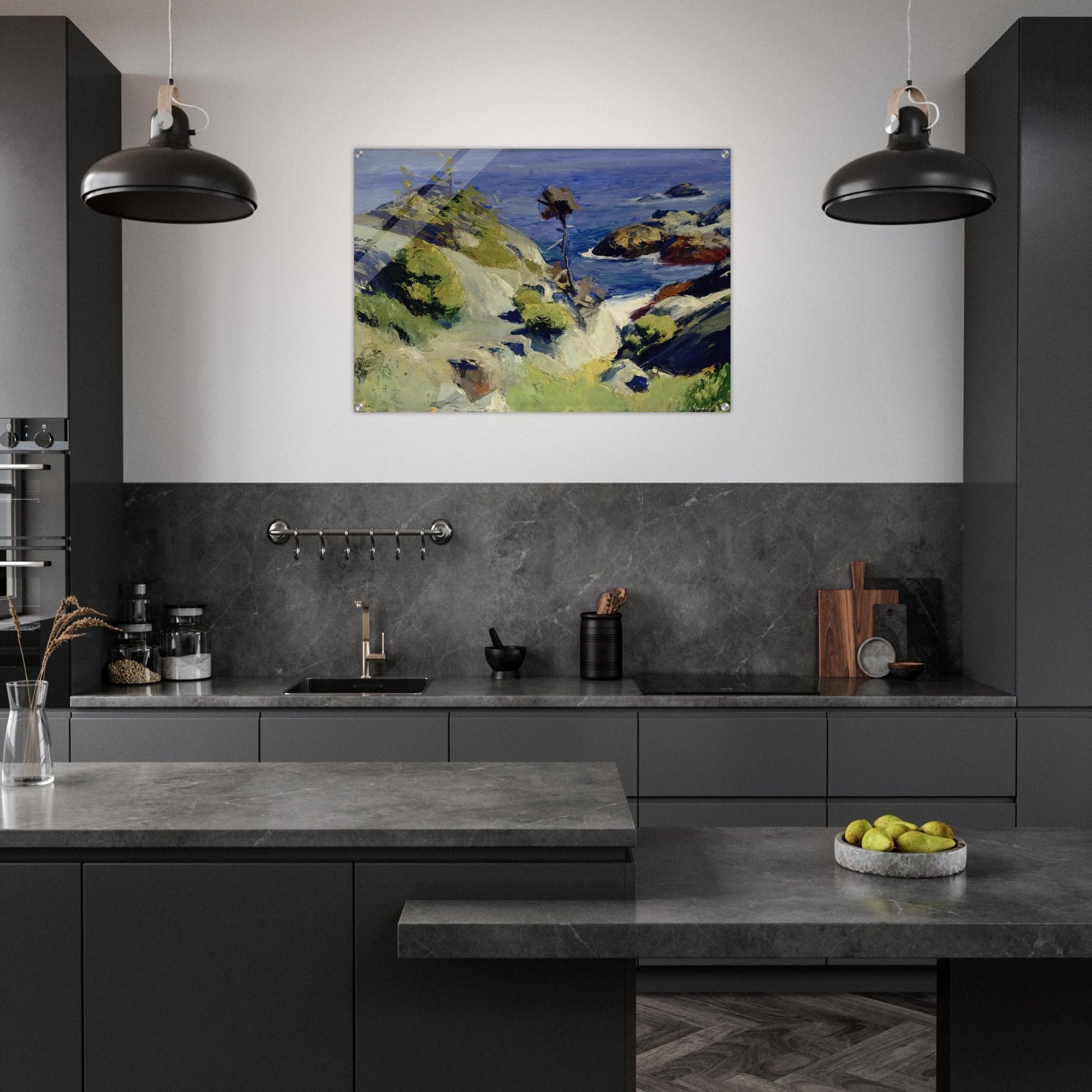 Monhegan Landscape - Edward Hopper Acrylic Print - 70x100 cm / 28x40″ inches | Edward Hopper Wall Art | Edward Hopper Prints