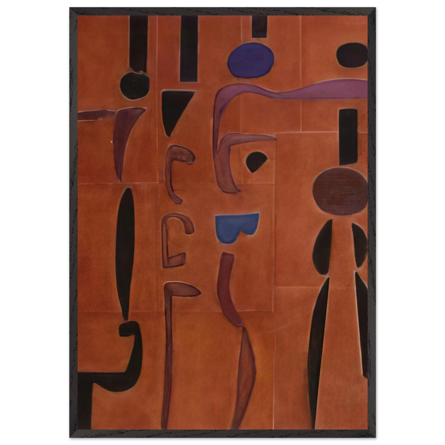 Terracotta - 2004 United States - Will Barnet Framed Art Print – Black Wooden Frame - Default Title - -Framed Art Print