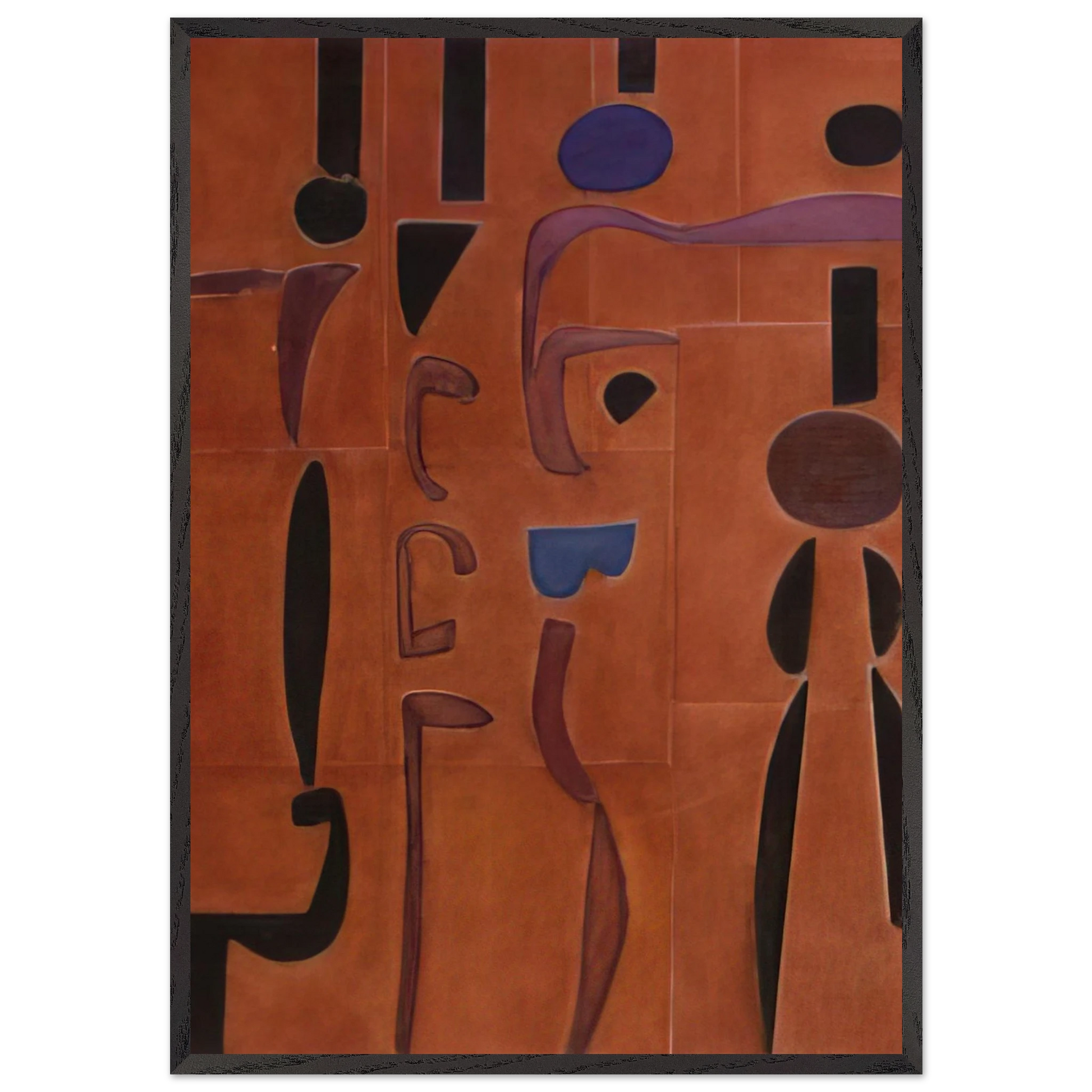 Terracotta - 2004 United States - Will Barnet Framed Art Print – Black Wooden Frame - Default Title - -Framed Art Print