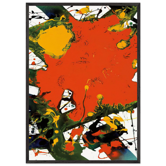 Untitled  SFP94-127  SFF 1797  - Sam Francis 70x100 cm / 28x40 inches Framed Art Print – Black Wooden Frame
