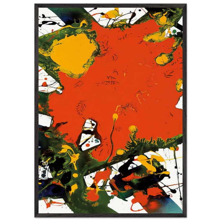 Untitled  SFP94-127  SFF 1797  - Sam Francis 70x100 cm / 28x40 inches Framed Art Print – Black Wooden Frame