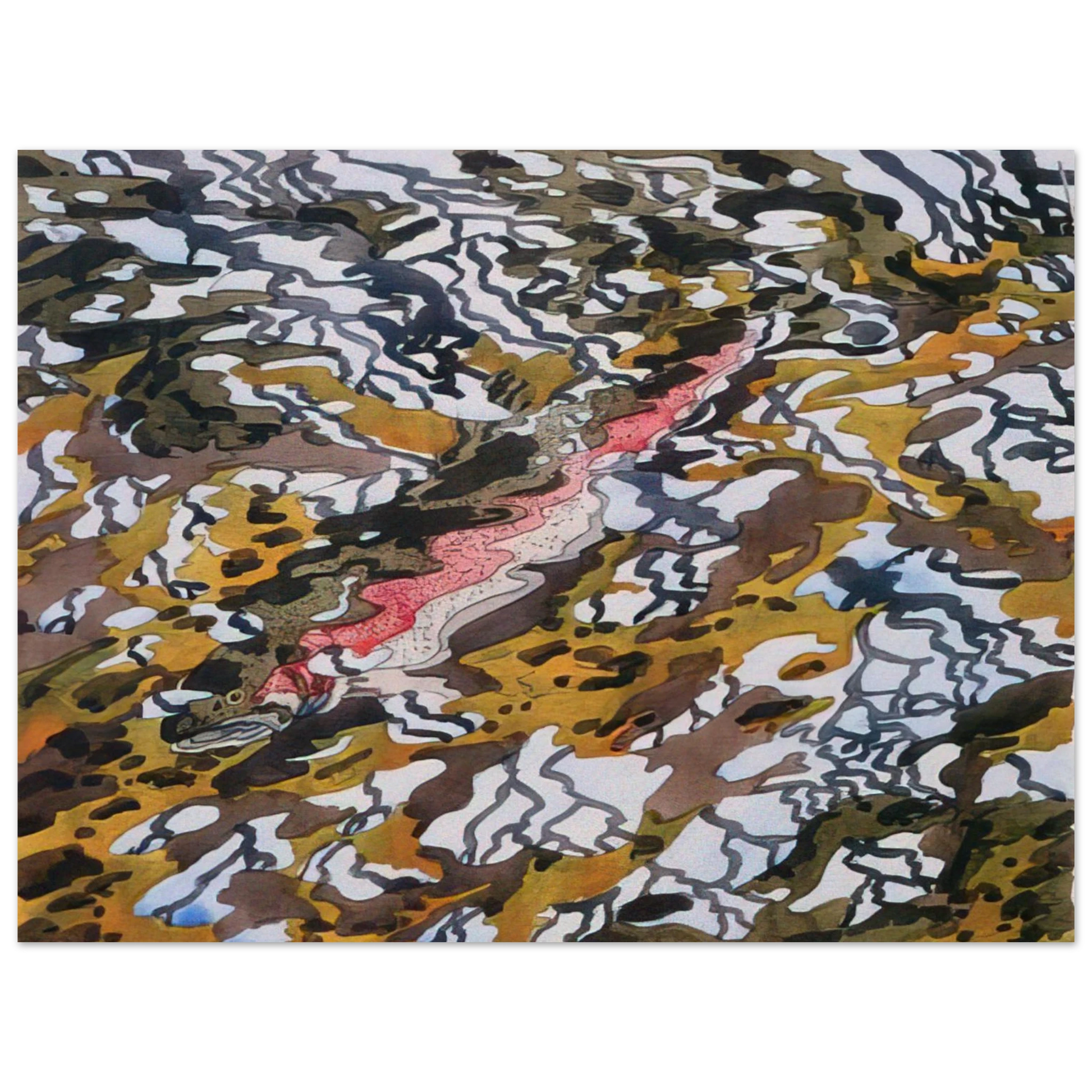 Neil Welliver - Trout and Reflected Tree - 1985 Fine Art Poster - Default Title