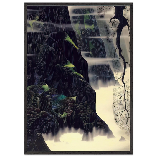 Gray Dawn - Eyvind Earle Framed Art Print – Black Wooden Frame - Default Title - -Framed Art Print