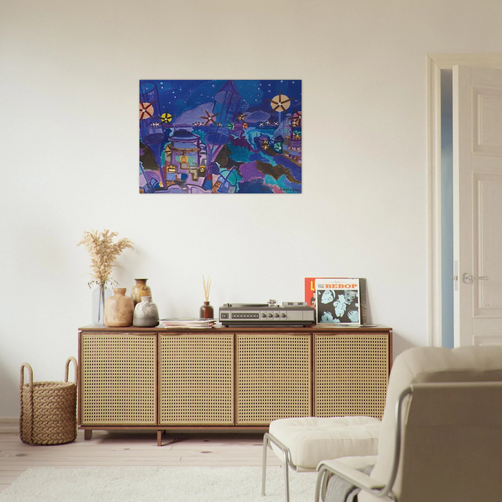 Manœuvres de nuit - 1958 - Charles Lapicque Brushed Aluminum Print - 70x100 cm / 28x40 inches | Charles Lapicque Aluminum Print | Charles Lapicque Prints