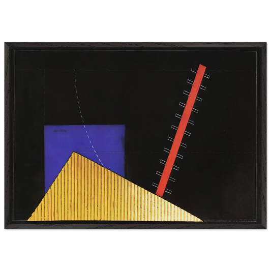 IL MERCANTE DI CUORI BOZZETTO DI SCENA 1927 - Enrico Prampolini Framed Art Print – Black Wooden Frame - Default Title - -Framed Art Print