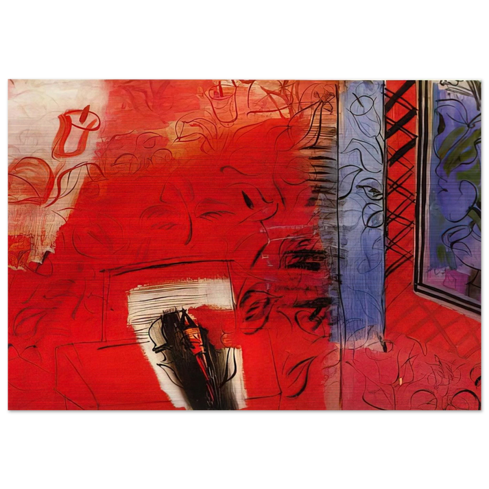 STILL LIFE WITH VIOLIN HOMMAGE TO BACH 1952 - Raoul Dufy Brushed Aluminum Print - 70x100 cm / 28x40 inches | Raoul Dufy Aluminum Print | Raoul Dufy Prints