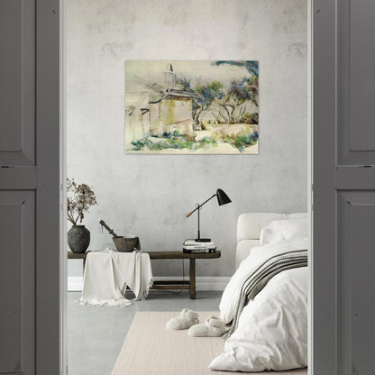 Jourdan's Cottage - Paul Cézanne Brushed Aluminum Print - 70x100 cm / 28x40 inches | Paul Cézanne Aluminum Print | Paul Cézanne Prints