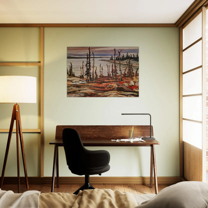 Wilderness, Deese Bay - Art Nouveau Modern - A.Y. Jackson Brushed Aluminum Print - 70x100 cm / 28x40 inches | A.Y. Jackson Aluminum Print | A.Y. Jackson Prints