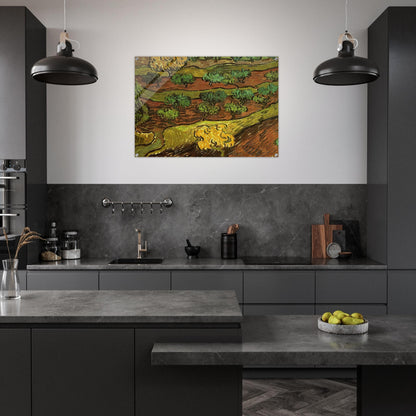 Olive Trees against a Slope of a Hill - Vincent van Gogh Acrylic Print - 70x100 cm / 28x40″ inches | Vincent van Gogh Wall Art | Vincent van Gogh Prints